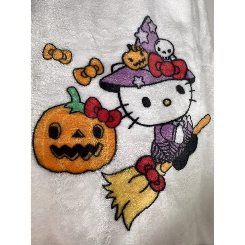 2 Pack Hello Kitty Halloween Throw Blanket Witch Broom Ghost Mummy Pumpkin‎ NEW